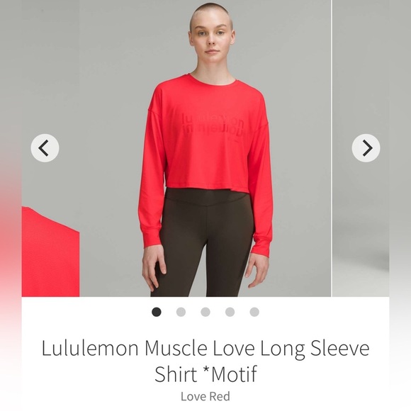lululemon athletica Tops - Lululemon Muscle Love Long Sleeve Shirt *Motif
Love Red size 6